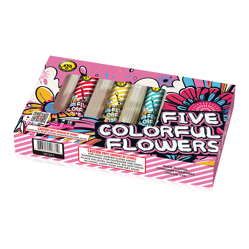 Cinq fleurs colorées 200g fontaine MC661